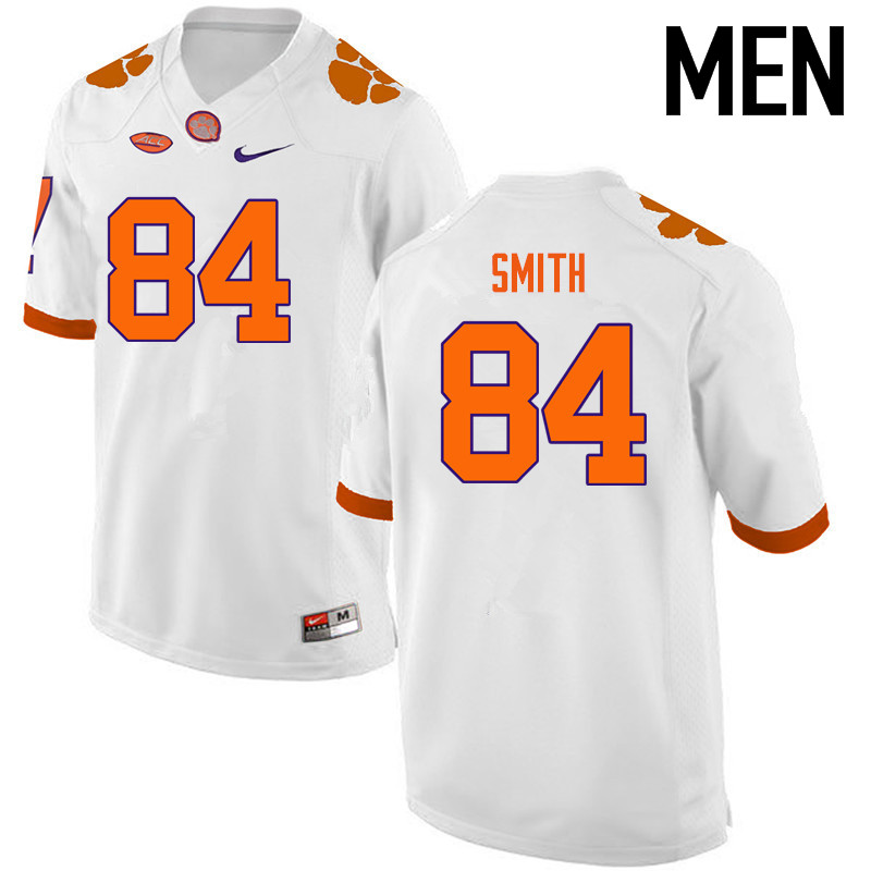 Men Clemson Tigers #84 Cannon Smith College Football Jerseys-White - Click Image to Close